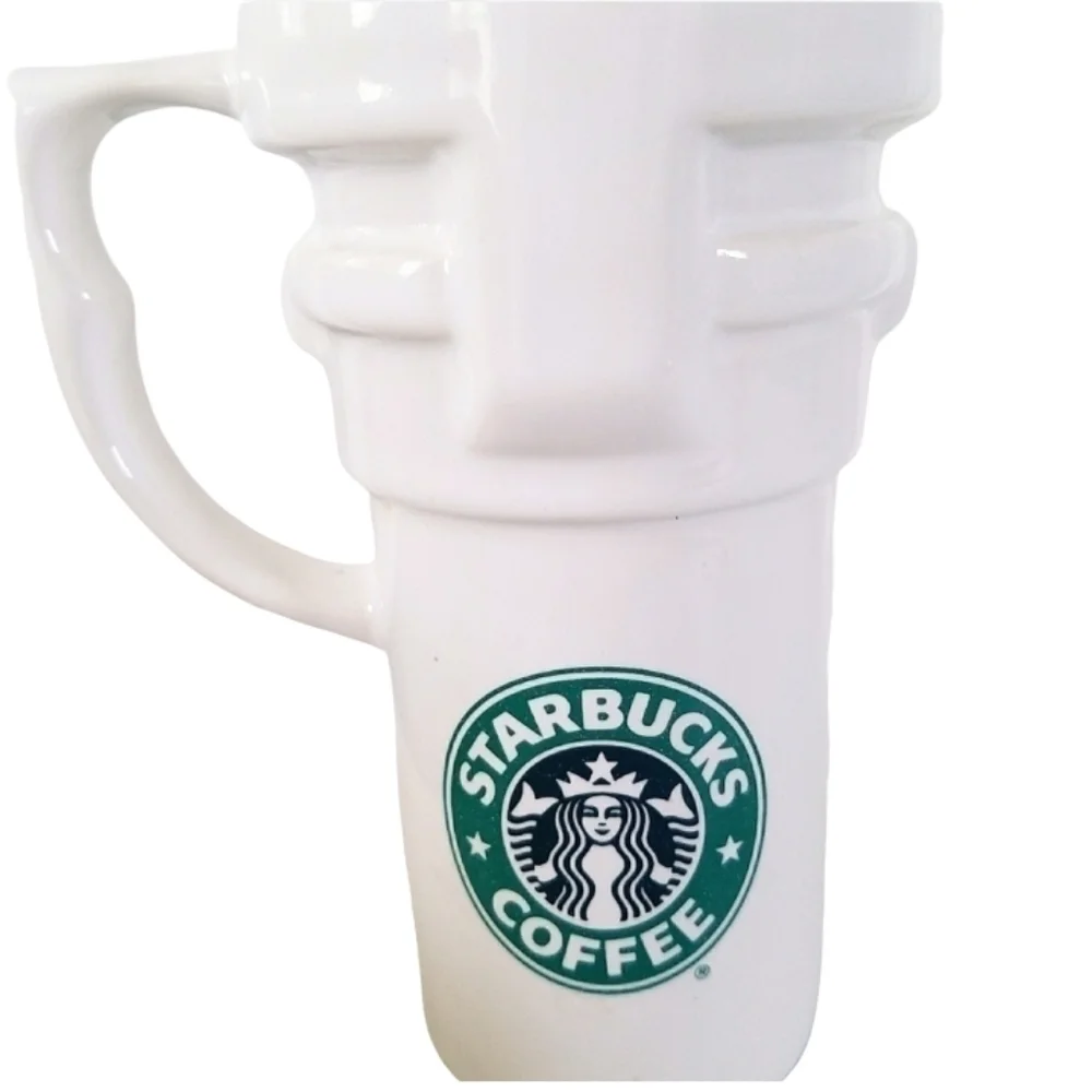 Vintage Rare Starbucks Tall Travel Mug Mermaid Logo Ceramic